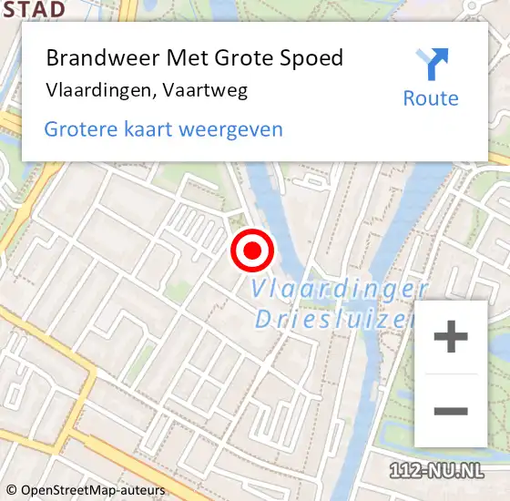 Locatie op kaart van de 112 melding: Brandweer Met Grote Spoed Naar Vlaardingen, Vaartweg op 29 september 2024 07:00