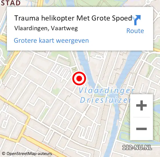 Locatie op kaart van de 112 melding: Trauma helikopter Met Grote Spoed Naar Vlaardingen, Vaartweg op 29 september 2024 07:15