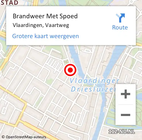 Locatie op kaart van de 112 melding: Brandweer Met Spoed Naar Vlaardingen, Vaartweg op 29 september 2024 07:23