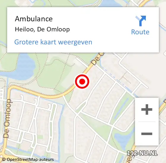 Locatie op kaart van de 112 melding: Ambulance Heiloo, De Omloop op 29 september 2024 08:38