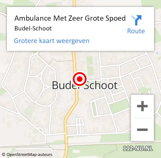 Locatie op kaart van de 112 melding: Ambulance Met Zeer Grote Spoed Naar Budel-Schoot op 29 september 2024 09:11