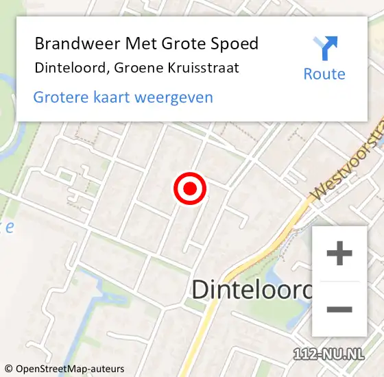 Locatie op kaart van de 112 melding: Brandweer Met Grote Spoed Naar Dinteloord, Groene Kruisstraat op 29 september 2024 09:39