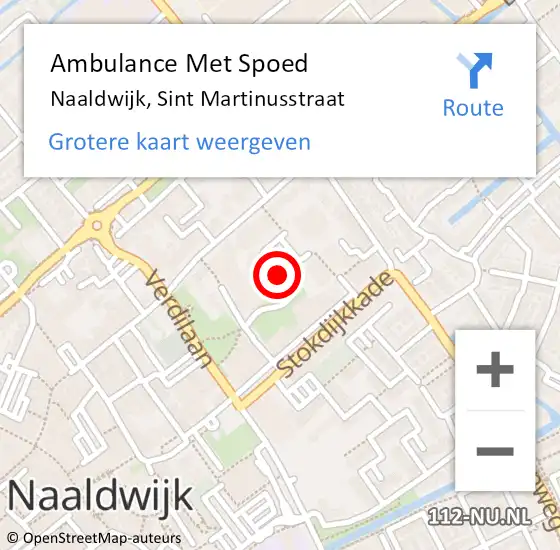 Locatie op kaart van de 112 melding: Ambulance Met Spoed Naar Naaldwijk, Sint Martinusstraat op 29 september 2024 09:43