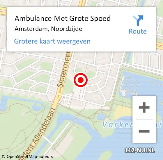 Locatie op kaart van de 112 melding: Ambulance Met Grote Spoed Naar Amsterdam, Noordzijde op 29 september 2024 09:55