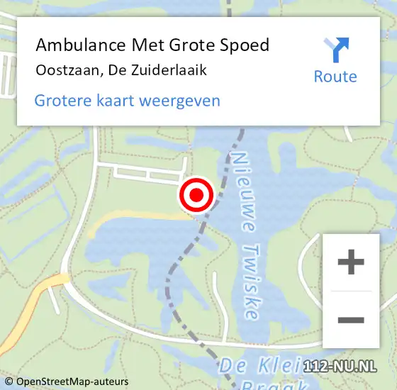 Locatie op kaart van de 112 melding: Ambulance Met Grote Spoed Naar Oostzaan, De Zuiderlaaik op 29 september 2024 10:05