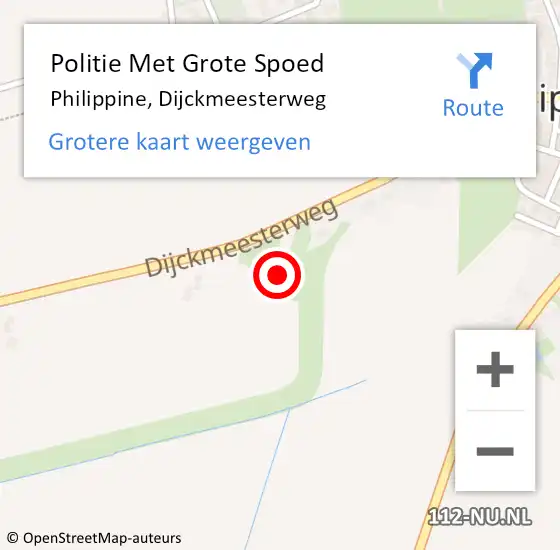 Locatie op kaart van de 112 melding: Politie Met Grote Spoed Naar Philippine, Dijckmeesterweg op 29 september 2024 10:14