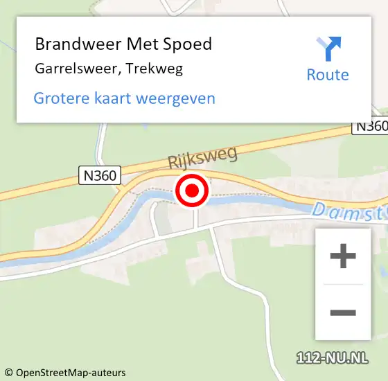 Locatie op kaart van de 112 melding: Brandweer Met Spoed Naar Garrelsweer, Trekweg op 29 september 2024 10:48