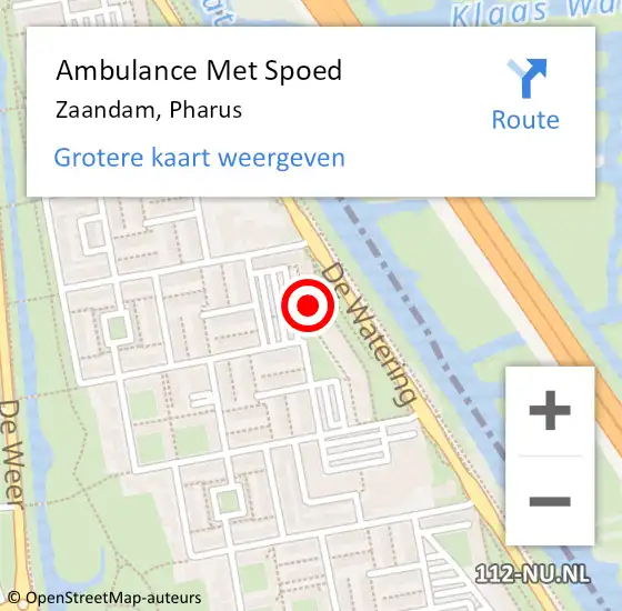 Locatie op kaart van de 112 melding: Ambulance Met Spoed Naar Zaandam, Pharus op 29 september 2024 10:58