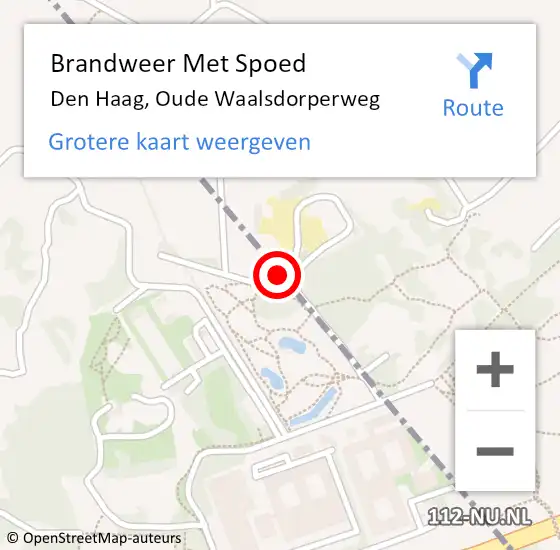 Locatie op kaart van de 112 melding: Brandweer Met Spoed Naar Den Haag, Oude Waalsdorperweg op 29 september 2024 11:04