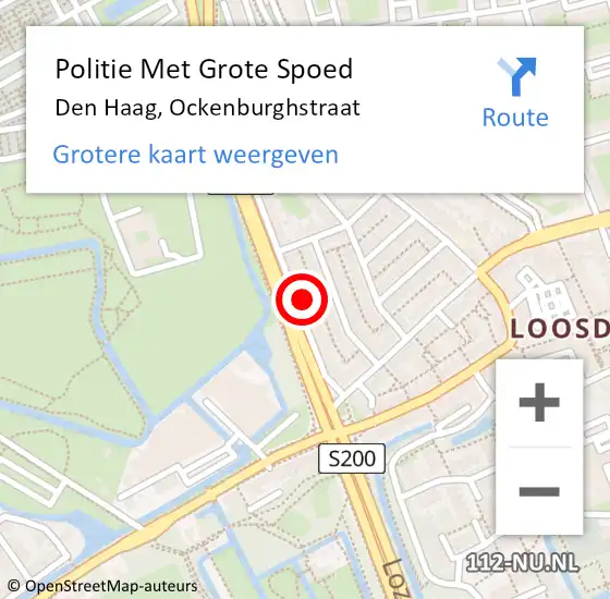 Locatie op kaart van de 112 melding: Politie Met Grote Spoed Naar Den Haag, Ockenburghstraat op 29 september 2024 12:14