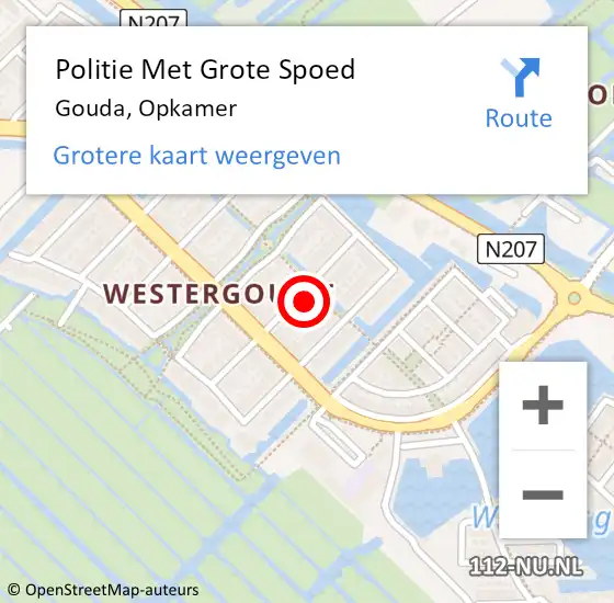 Locatie op kaart van de 112 melding: Politie Met Grote Spoed Naar Gouda, Opkamer op 29 september 2024 12:16