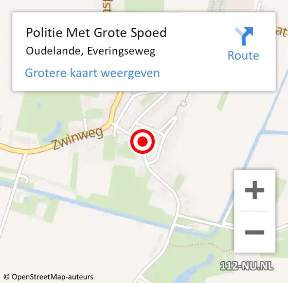 Locatie op kaart van de 112 melding: Politie Met Grote Spoed Naar Oudelande, Everingseweg op 29 september 2024 12:26