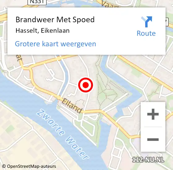 Locatie op kaart van de 112 melding: Brandweer Met Spoed Naar Hasselt, Eikenlaan op 29 september 2024 12:28