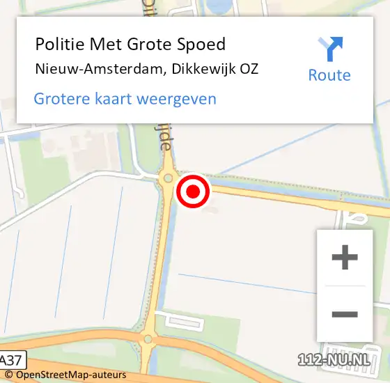 Locatie op kaart van de 112 melding: Politie Met Grote Spoed Naar Nieuw-Amsterdam, Dikkewijk OZ op 29 september 2024 12:36