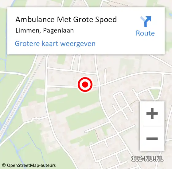 Locatie op kaart van de 112 melding: Ambulance Met Grote Spoed Naar Limmen, Pagenlaan op 29 september 2024 13:08