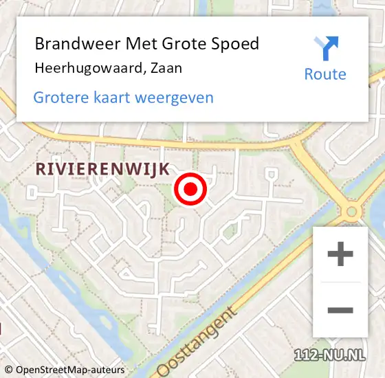 Locatie op kaart van de 112 melding: Brandweer Met Grote Spoed Naar Heerhugowaard, Zaan op 29 september 2024 13:22