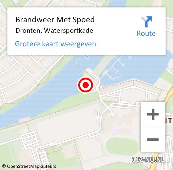 Locatie op kaart van de 112 melding: Brandweer Met Spoed Naar Dronten, Watersportkade op 29 september 2024 13:42