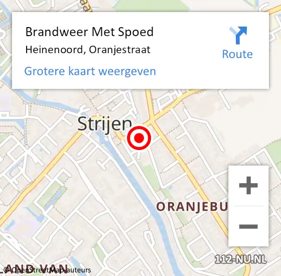 Locatie op kaart van de 112 melding: Brandweer Met Spoed Naar Heinenoord, Oranjestraat op 29 september 2024 13:44