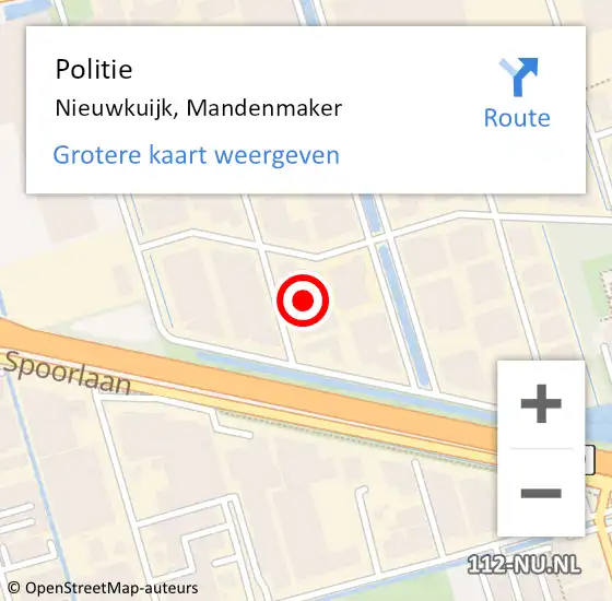 Locatie op kaart van de 112 melding: Politie Nieuwkuijk, Mandenmaker op 29 september 2024 13:54