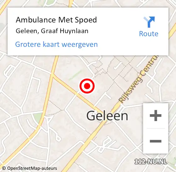 Locatie op kaart van de 112 melding: Ambulance Met Spoed Naar Geleen, Graaf Huynlaan op 21 oktober 2014 17:52