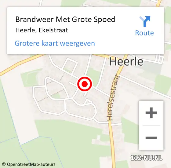 Locatie op kaart van de 112 melding: Brandweer Met Grote Spoed Naar Heerle, Ekelstraat op 29 september 2024 14:29