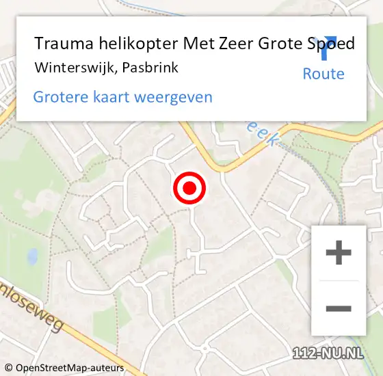 Locatie op kaart van de 112 melding: Trauma helikopter Met Zeer Grote Spoed Naar Winterswijk, Pasbrink op 29 september 2024 14:31