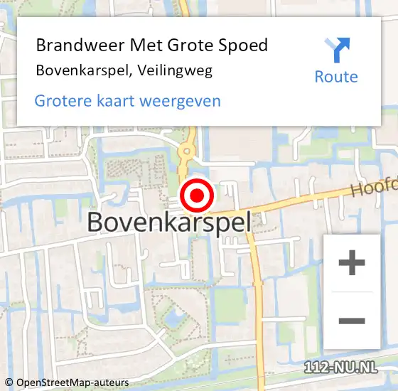 Locatie op kaart van de 112 melding: Brandweer Met Grote Spoed Naar Bovenkarspel, Veilingweg op 29 september 2024 14:57