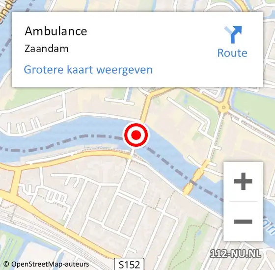 Locatie op kaart van de 112 melding: Ambulance Wormerveer op 29 september 2024 15:15