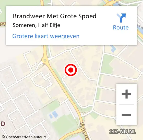 Locatie op kaart van de 112 melding: Brandweer Met Grote Spoed Naar Someren, Half Elfje op 29 september 2024 15:17