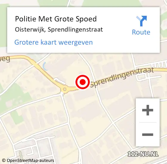 Locatie op kaart van de 112 melding: Politie Met Grote Spoed Naar Oisterwijk, Sprendlingenstraat op 29 september 2024 15:24