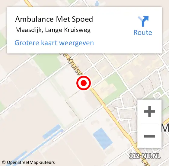 Locatie op kaart van de 112 melding: Ambulance Met Spoed Naar Maasdijk, Lange Kruisweg op 29 september 2024 15:29