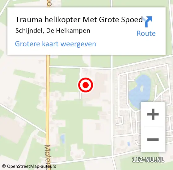 Locatie op kaart van de 112 melding: Trauma helikopter Met Grote Spoed Naar Schijndel, De Heikampen op 29 september 2024 16:24