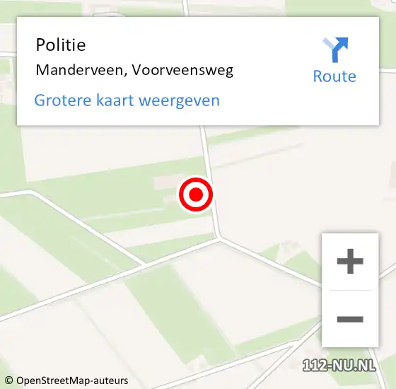 Locatie op kaart van de 112 melding: Politie Manderveen, Voorveensweg op 29 september 2024 16:32