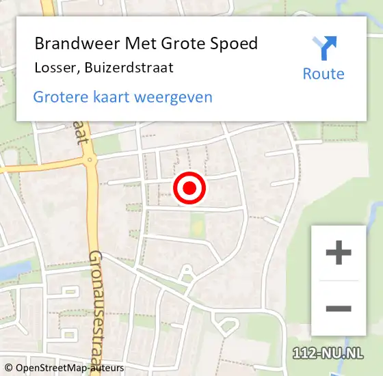 Locatie op kaart van de 112 melding: Brandweer Met Grote Spoed Naar Losser, Buizerdstraat op 29 september 2024 16:44