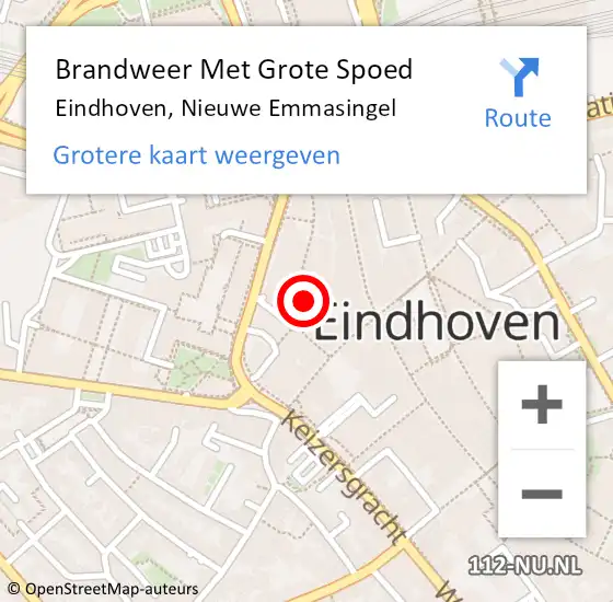 Locatie op kaart van de 112 melding: Brandweer Met Grote Spoed Naar Eindhoven, Nieuwe Emmasingel op 29 september 2024 17:08