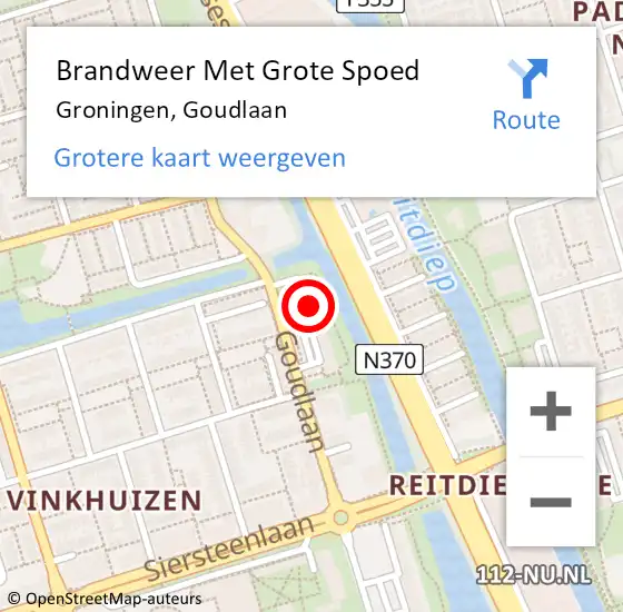 Locatie op kaart van de 112 melding: Brandweer Met Grote Spoed Naar Groningen, Goudlaan op 29 september 2024 18:27