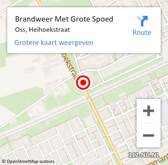 Locatie op kaart van de 112 melding: Brandweer Met Grote Spoed Naar Oss, Heihoekstraat op 29 september 2024 18:54