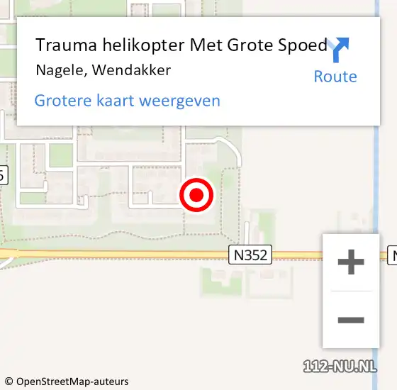 Locatie op kaart van de 112 melding: Trauma helikopter Met Grote Spoed Naar Nagele, Wendakker op 29 september 2024 19:01