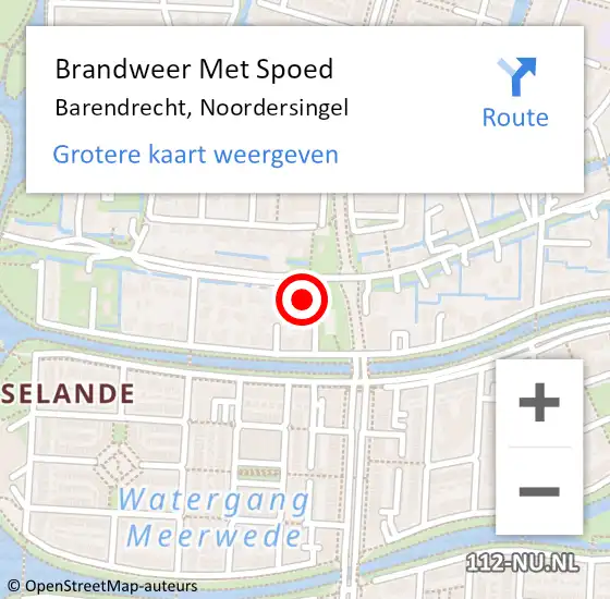 Locatie op kaart van de 112 melding: Brandweer Met Spoed Naar Barendrecht, Noordersingel op 29 september 2024 19:39