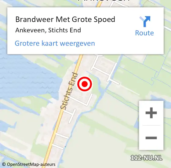 Locatie op kaart van de 112 melding: Brandweer Met Grote Spoed Naar Ankeveen, Stichts End op 29 september 2024 19:56