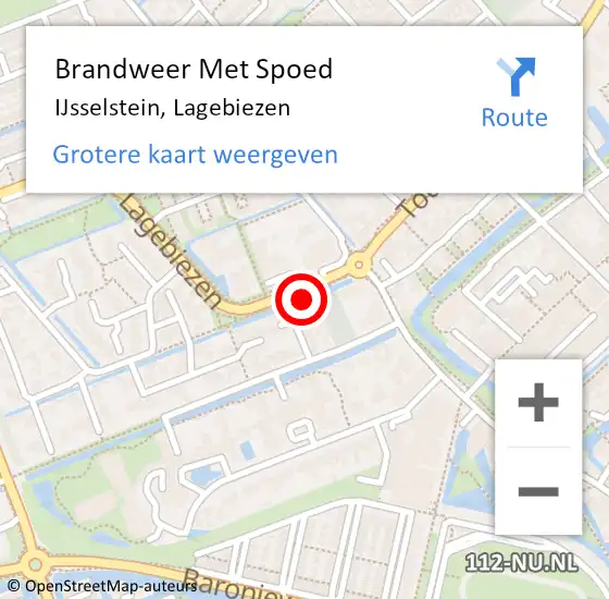 Locatie op kaart van de 112 melding: Brandweer Met Spoed Naar IJsselstein, Lagebiezen op 29 september 2024 20:01