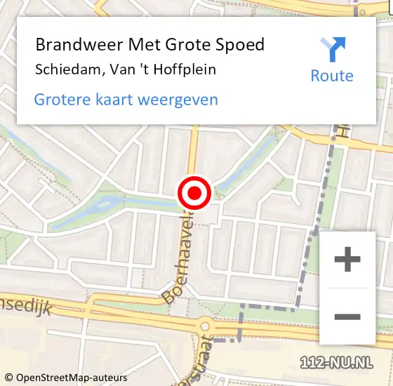 Locatie op kaart van de 112 melding: Brandweer Met Grote Spoed Naar Schiedam, Van 't Hoffplein op 29 september 2024 20:55