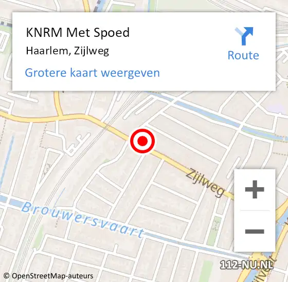 Locatie op kaart van de 112 melding: KNRM Met Spoed Naar Haarlem, Zijlweg op 29 september 2024 20:56