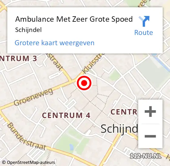 Locatie op kaart van de 112 melding: Ambulance Met Zeer Grote Spoed Naar Schijndel op 29 september 2024 21:23