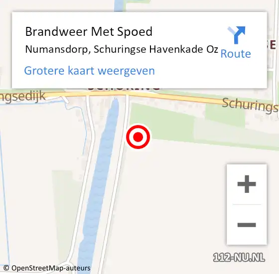 Locatie op kaart van de 112 melding: Brandweer Met Spoed Naar Numansdorp, Schuringse Havenkade Oz op 21 oktober 2014 18:39