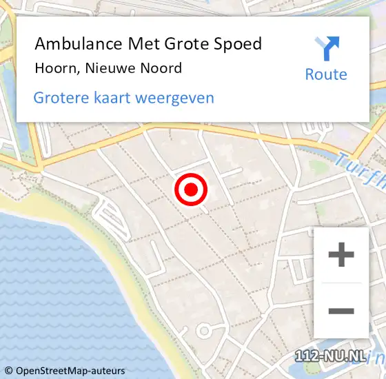 Locatie op kaart van de 112 melding: Ambulance Met Grote Spoed Naar Hoorn, Nieuwe Noord op 29 september 2024 22:59