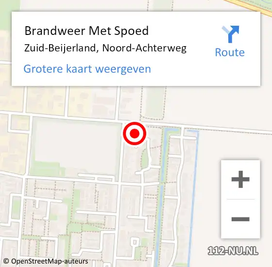 Locatie op kaart van de 112 melding: Brandweer Met Spoed Naar Zuid-Beijerland, Noord-Achterweg op 29 september 2024 23:00