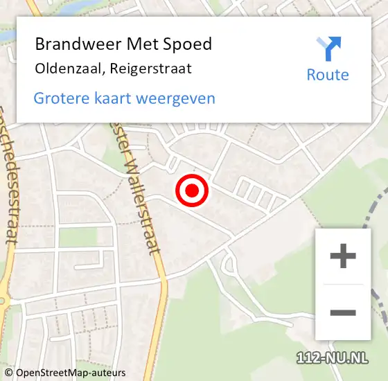 Locatie op kaart van de 112 melding: Brandweer Met Spoed Naar Oldenzaal, Reigerstraat op 30 september 2024 00:38