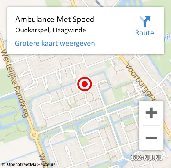 Locatie op kaart van de 112 melding: Ambulance Met Spoed Naar Oudkarspel, Haagwinde op 30 september 2024 01:05