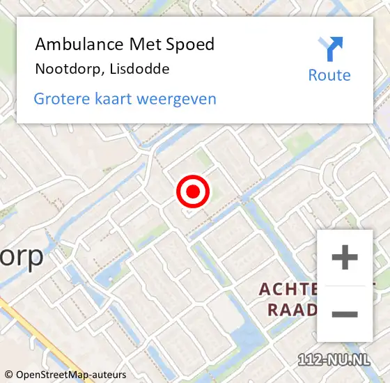 Locatie op kaart van de 112 melding: Ambulance Met Spoed Naar Nootdorp, Lisdodde op 30 september 2024 01:07